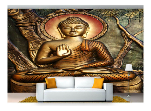 Papel De Parede Religioso Buda Budismo 3d M² Rl62