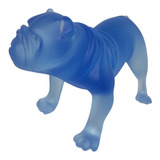 Cão Bulldog Cachorro Azul  Enfeite Translúcido Decoração 