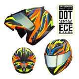 Hax Helmets. Casco Abatible Dot + Ece Amatista Fenix Naranja Color Naranja Claro Tamaño Del Casco Xl - Extra Grande