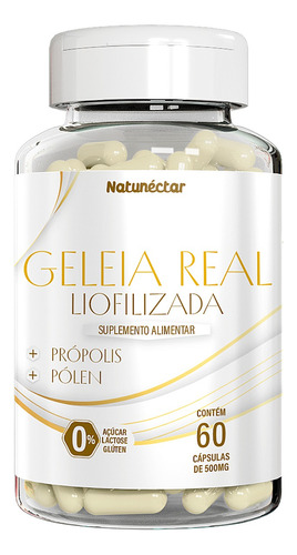 Geleia Real Propolis Capsula + Pólen Natural Premium 500mg