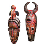 Ql919717 Esculturas De Pared De Máscaras Del Congo, To...