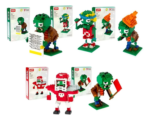Set 5 Figuras Armables Plantas Vs Zombies, Bloques | MercadoLibre