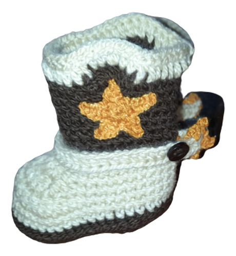 Botas Vaqueras Cowboy Tejido Crochet Para Bebe Todas Tallas
