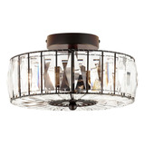 Glam Plafón De Luz Semi-flush Mount, Bronce Al Aceite,...