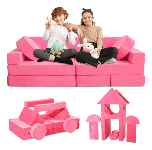 Sofa Infantil Modular De 14 Piezas Para Ninos, Sofa Converti