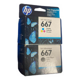 Kit Hp 667 Negro Y Tricolor