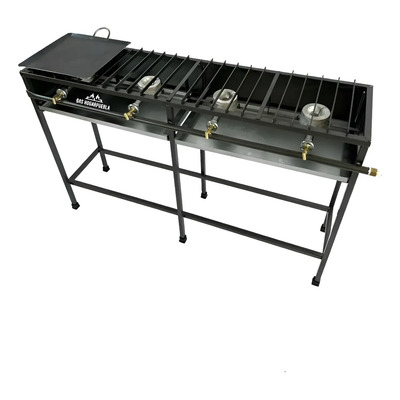 Estufa 4 Quemadores Uso Casa/comercio +comal 30x30 Gris Horneado
