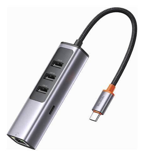 Hub Usb C 5en1 Adaptador Puerto Pd Ethernet Y Usb 3.0 Mcdodo