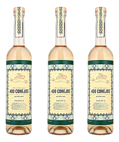 Mezcal 400 Conejos Reposado Espadin 750 Ml ( 3 Pack )