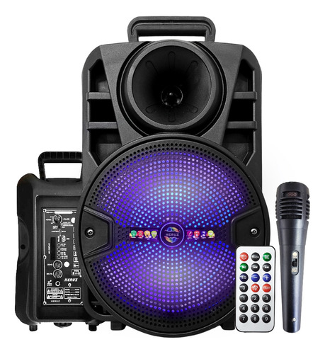 Caixa De Som Led Colorido Mp3 Grande Potente 1000w Karaoke