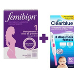 Kit Clearblue Teste De Ovulação + Femibion 1 Pré Concepção