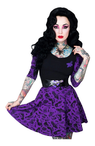 Vestido Kreepsville666 Elvira Gótico Witchcraft Pinup Rock