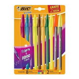 Boligrafo Bic Cristal Fashion Blister X 8 Colores + 2 Neon