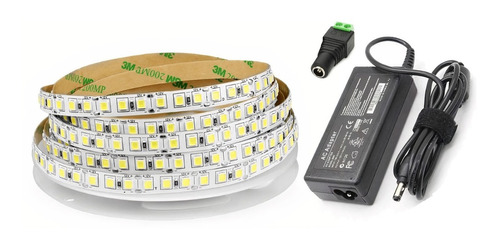 Cintaled Luz Fría 5mts 24v 2835 10w 120led/m + Transformador