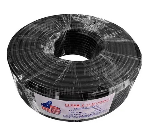 Cable Coaxial Negro Rg6 X Rollo De 100 Mt Parabólica Tv Tdt