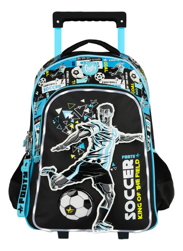 Mochila 18 C/carrito Jugador, Luz Led, Footy, Fútbol - 12930