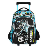 Mochila 18 C/carrito Jugador, Luz Led, Footy, Fútbol - 12930