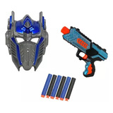  Arma Lançador De Dardo + Mascara Transformers Brinquedo