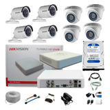 Combo Hikvision Turbo Hd Dvr 8ch + 8c Full Hd  Completo