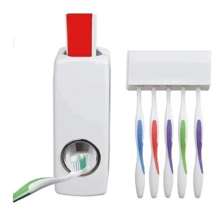 Dispensador Automatico Para Pasta Dental Con Porta Cepillos