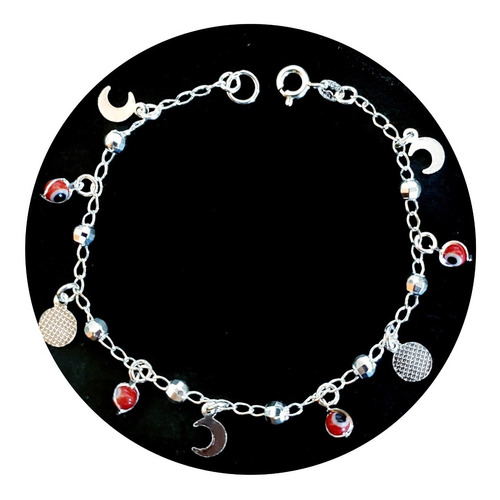 Pulsera Ojo Turco 100% Plata Fina Ley 925 Mujer Mx