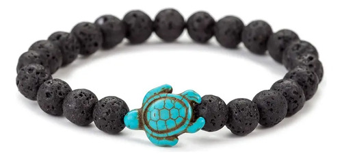 Pulsera Tortuga Protección Piedra Volcánica Natural B814