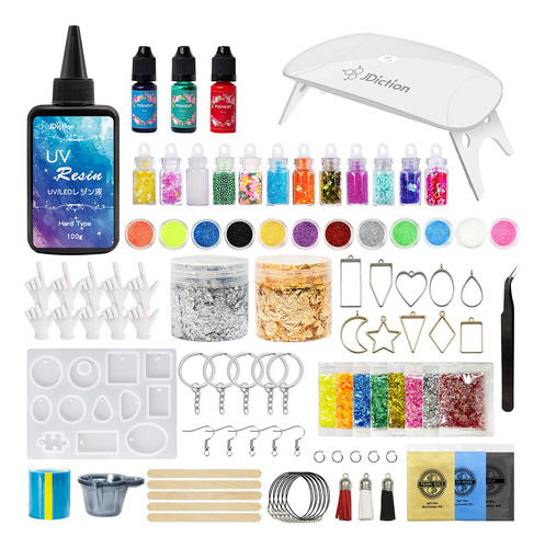 Jdiction Kit De Resina Uv Con Luz, Resina Dura Transparente