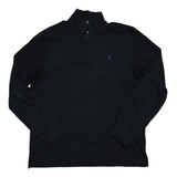 Sueter Ralph Lauren Mediano M Negro Pony Azul