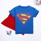 Camiseta Bebé Niño Superhero Manga Corta Con Capa