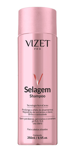 Shampoo Selagem Termica Hidratante Vizet Pro 250 Ml