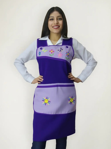 Bata Para Educadora, Maestra Preescolar. Modelo Primavera  | Envío gratis