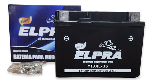 Bateria Para Moto Ytx4l-bs Elpra 12v Acido Massio Motors