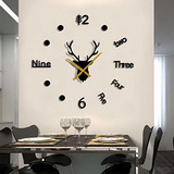 Reloj De Pared Grande Con Diseño De Ciervo En 3d.