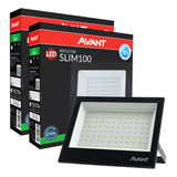 Kit 2 Refletor 100w Led Verde Bivolt Decoração Jardim Avant