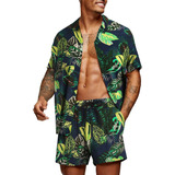 Traje Hawaiano De Hombre Camisa De Playa Y Pantalón Corto