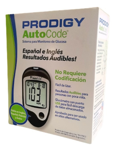 Kit Glucometro Prodigy Autocode Medidor De Glucosa Con Audio