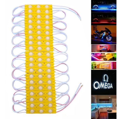 100 Módulos De 3 Led 2835 Encapsulados Reforzados Ip65 Lupa 