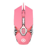 Mouse Luz Rgb 7 Botones Dpi 800-3200 Gamer Pc/laptop Color Rosa