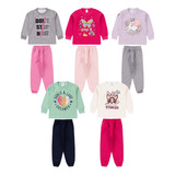 4 Conjunto Inverno Feminino Roupa Infantil Moletom Grosso