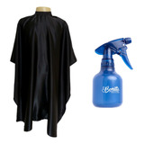 Capa De Corte Cetim Spray Borrifador Pulverizador Barbeiro 