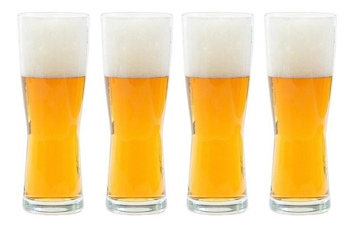 Set 4 Vasos Cerveceros Cristar Milán 391 Ml Bar Shopero