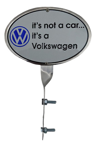 Placa Asta Bandera Volkswagen Vocho Invest It´s A Vw Blanco