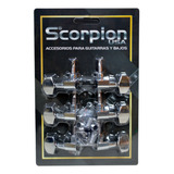 Set 6 Clavijeros Guitarra Acustica 3+3cromada Scorpion
