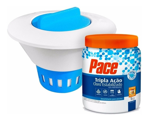 Kit Margarida Flutuante + 5 Pastilhas Cloro 3 Em 1 Piscina