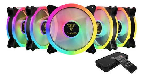 Kit De 5 Ventiladores Gamdias Aeolus M2-1205r Rgb 1500 Rpm