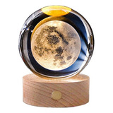 8cm Bola De Cristal,con Base De Lámparas Luna 3d,luz De