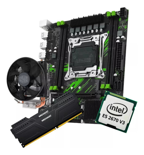 Kit Gamer Placa Mãe X99 Green Xeon E5 2670 V3 32gb Coolert20