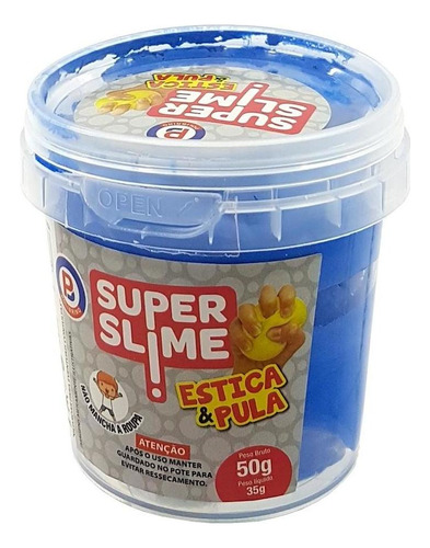 Massinha Infantil Super Slime Estica E Pula Sortida 35g 2031