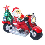 Papá Noel Inflable De Navidad Iluminado En Motocicleta Blow