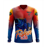 Playera Jersey Deportiva Pesca Manga Larga Fishing Club Pez